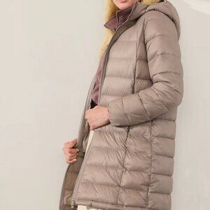 Athleta | Aire Puffer Parka | Light Beige (Feather) | Large